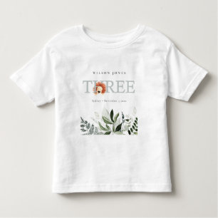 Eleganter Niedlicher Boho Lion Foliage 3. Geburtst Kleinkind T-shirt