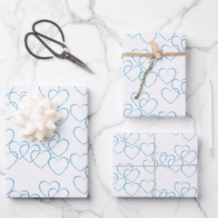 Eleganter, Niedlicher Dekorationscharakter, blau, Geschenkpapier Set