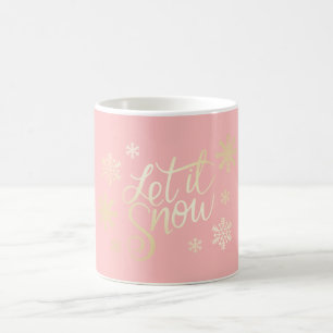 Eleganter Niedlicher Gold Glitzer Snow & Schneeflo Kaffeetasse