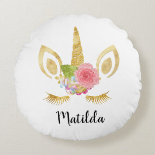 Eleganter, niedlicher, hübscher Glitzer Rundes Kissen