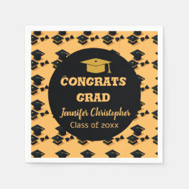 Eleganter Niedlicher klassischer Schwarz-Gelb-Absc Serviette