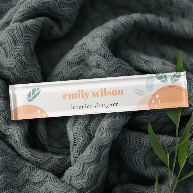 Eleganter Niedlicher Orangen Abstrakt fett Fruchtz Namensplakette (Von Creator hochgeladen)