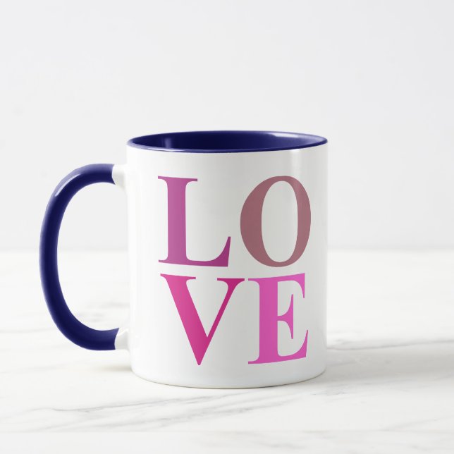 Eleganter, Niedlicher Platz der LIEBE in rosa Farb Tasse (Links)