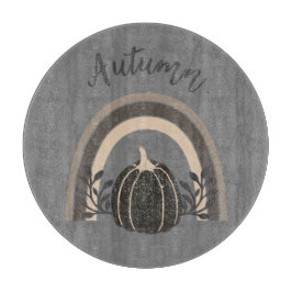 Eleganter Niedlicher Schwarzer Kürbisbogen Schneidebrett