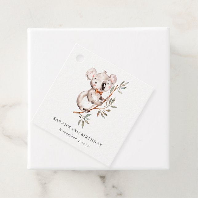 Eleganter Niedlicher Sleepy Koala Foliage jeden Ge Geschenkanhänger (Beispiel)