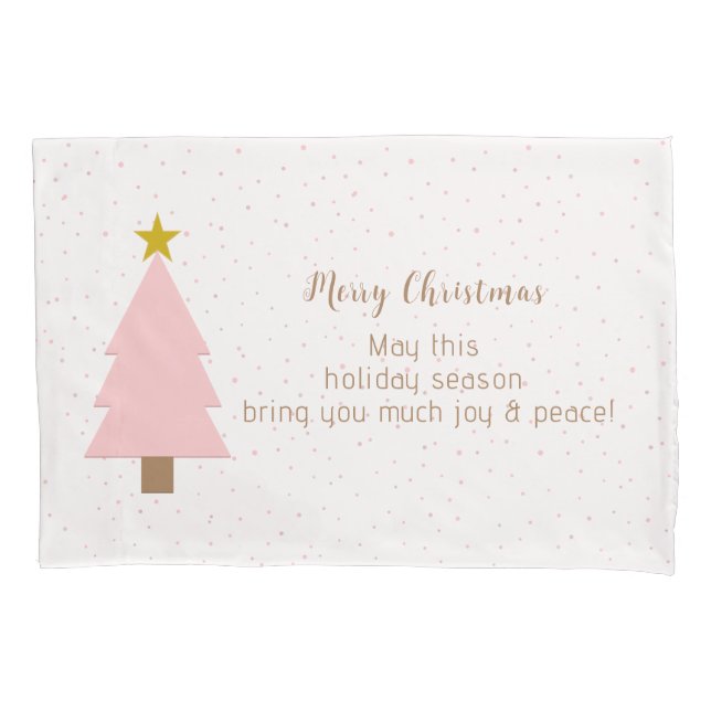 Eleganter Niedlicher Solo Rosa Weihnachtsbaum, Gol Kissenbezug (Vorderseite)