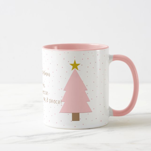 Eleganter Niedlicher Solo Rosa Weihnachtsbaum, Gol Tasse (Rechts)