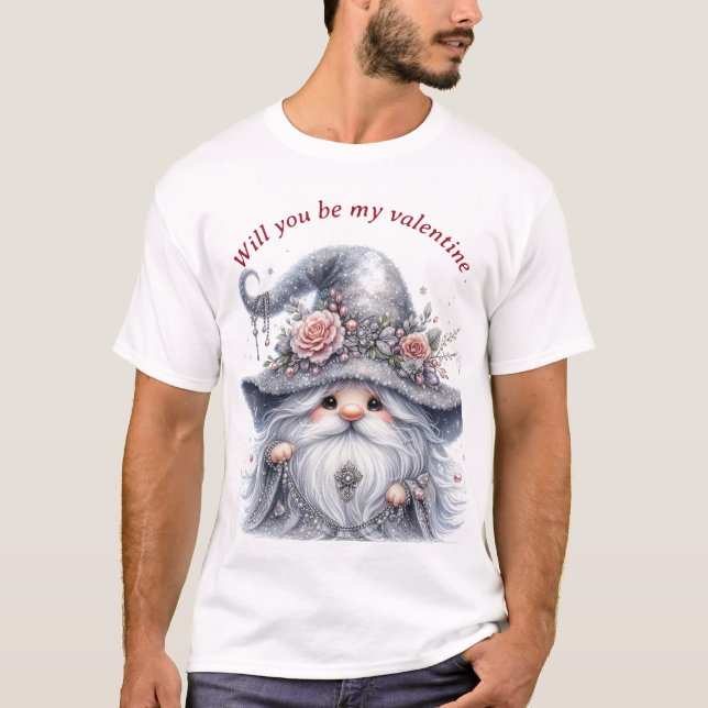 Eleganter niedlicher Valentinalgnome T - Shirt (Vorderseite)