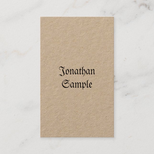 Eleganter nostalgischer Retro Vintager wirklicher Visitenkarte (Vorderseite)