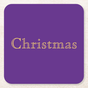 Eleganter Nostalgischer Weihnachtstext auf Royal L Rechteckiger Pappuntersetzer