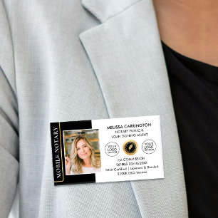 Eleganter Notar Public Loan Signing Agent Black Namenschild