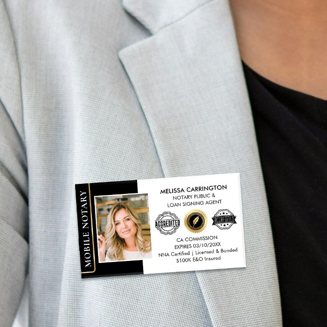 Eleganter Notar Public Loan Signing Agent Black Namenschild (Von Creator hochgeladen)