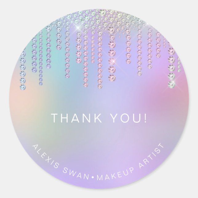 Eleganter Ober-Rosa- und Minzdiamanten Runder Aufkleber (Vorderseite)