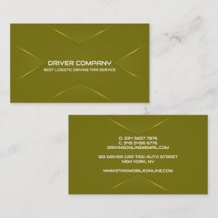 Eleganter Olive Green Chauffeur Fahrer Visitenkarte
