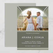 Eleganter Oliven-Foto-Bogen Hochzeit