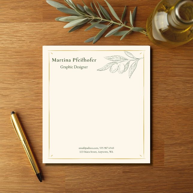 eleganter Olivenzweig Notizblock (Von Creator hochgeladen)