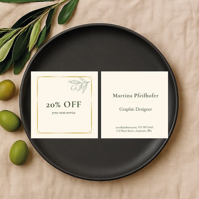 eleganter Olivenzweig Rabattkarte (Von Creator hochgeladen)