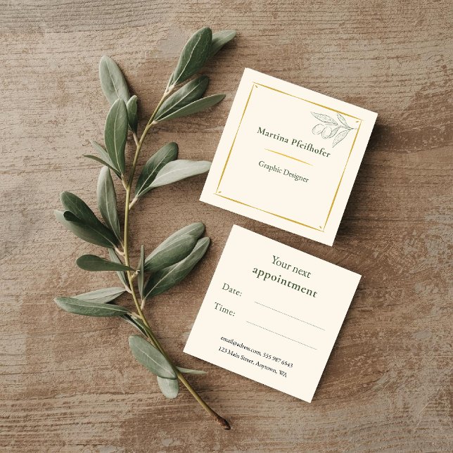 eleganter Olivenzweig Terminkarte (Von Creator hochgeladen)