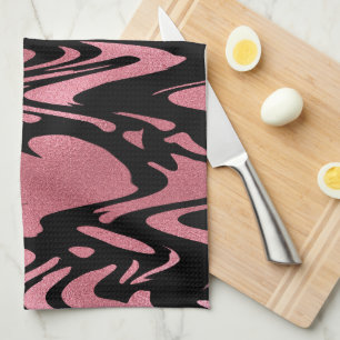 Eleganter Ombre Rose Gold Glitzer mit Monogram Geschirrtuch