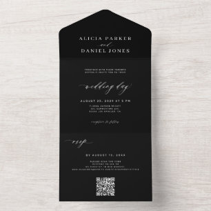 Eleganter Online-UAWG QR-Code für Hochzeiten All In One Einladung