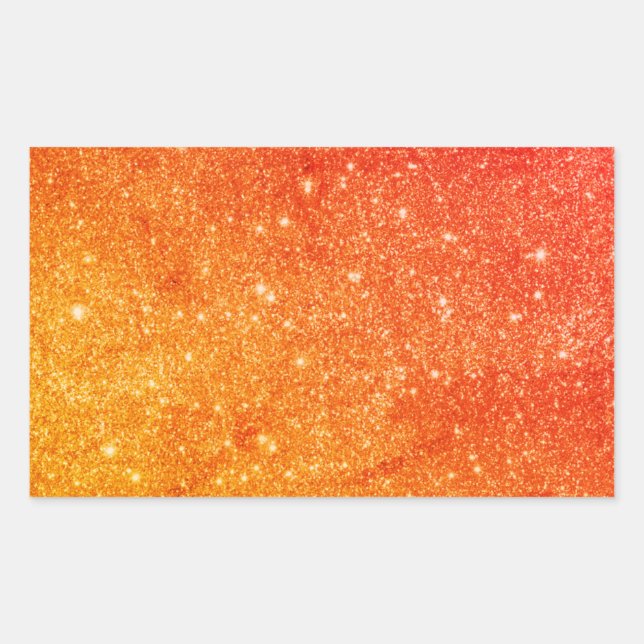 Eleganter Orange Glitzer Rechteckiger Aufkleber (Vorderseite)