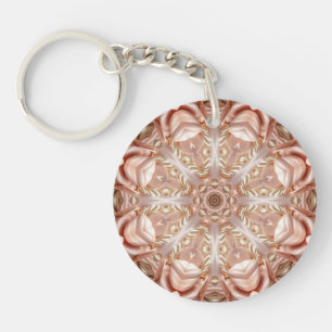 Eleganter Orange Peach Floral Schlüsselanhänger