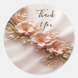 Eleganter Orange Peach Floral Sticker