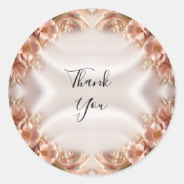 Eleganter Orange Peach Floral Sticker