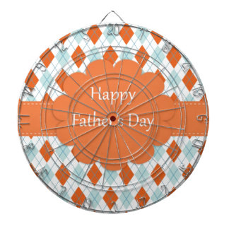 Eleganter Orange Raute Muster Vater Dartscheibe