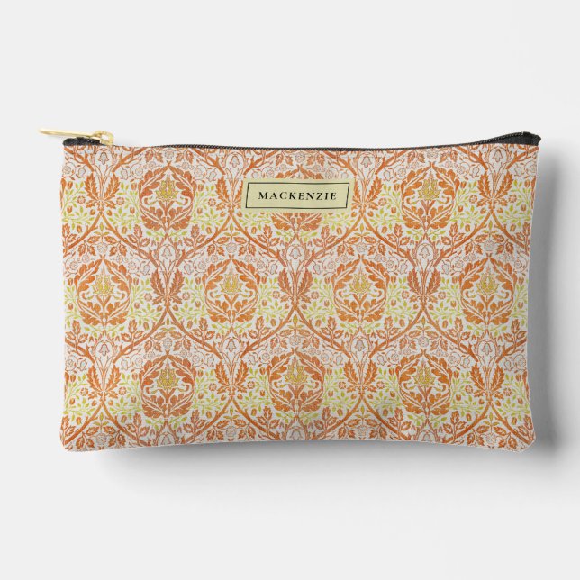 Eleganter orangefarbener Musterkopfpouch Zubehörtasche (Vorderseite)