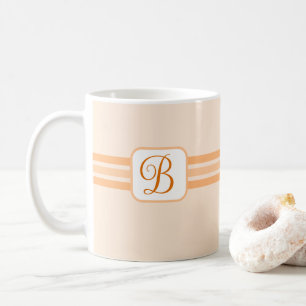 Eleganter Orangen Streifen Extravagant Kaffeetasse