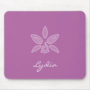 Eleganter Orchid Einfache fette Lila Blume mit Nam Mousepad