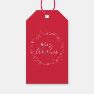 Eleganter Original Handrawn Weihnachtskranz Geschenkanhänger