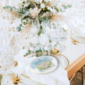 Eleganter Ort | Blume taucht Hochzeit Luxus Getränkeuntersetzer