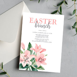 Eleganter Osterbrunch Floral Einladung