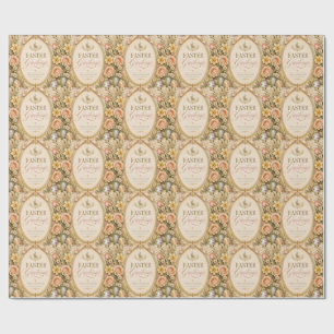 Eleganter Ostergruß im vintage botanischen Stil Geschenkpapier