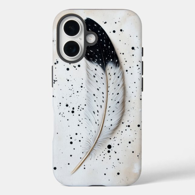 Eleganter Owl Feather Phone Case (Rückseite)