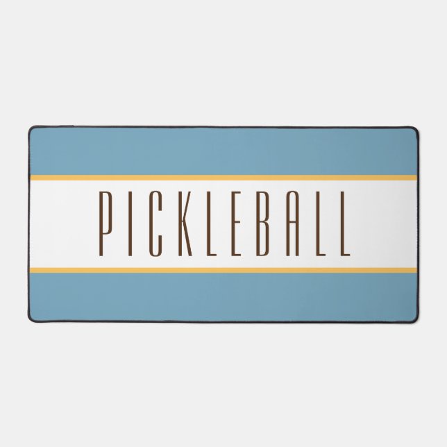 Eleganter Ozean Blau weiße Streifen PICKLEBALL Tex Schreibtischunterlage (Vorderseite)