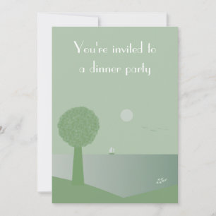 Eleganter Ozean zum Abendessen Party Einladungen