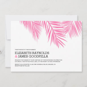 Eleganter Palm Tree Beach Hochzeit Einladungen