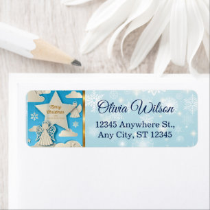 Eleganter Papercut-Engel, Stern Blau Winter Weihna