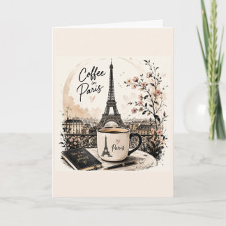 Eleganter Paris Eiffelturm Kaffee & Paris Café Gre Karte
