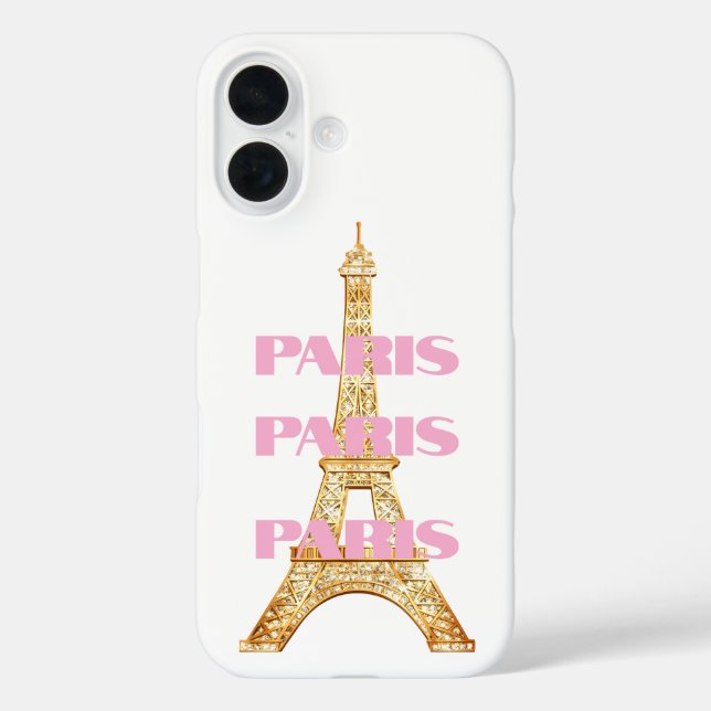 Eleganter Pariser Eiffelturm Paris in Rosa Case-Mate iPhone Hülle (Rückseite)