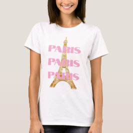 Eleganter Pariser Eiffelturm Paris in Rosa T-Shirt