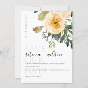 ELEGANTER PASTEL PEACH PEONPEONPEONWASSERFARBSTOFF SAVE THE DATE