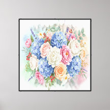 Eleganter Pastell-Watercolor-Blumenstrauß