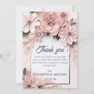 Eleganter pastellfarbener Rahmen für Hochzeitspapi Dankeskarte