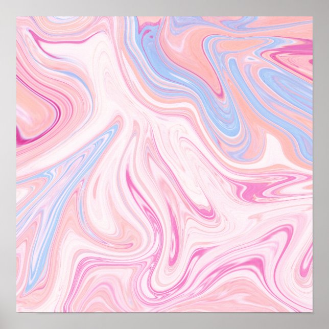 Eleganter, pastellfarbener, rosa orangefarbener Ma Poster (Vorne)