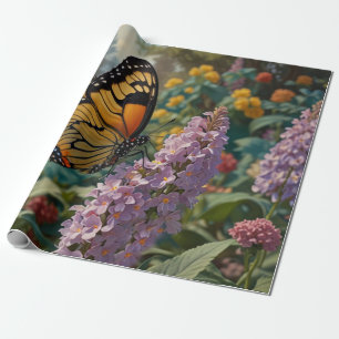 Eleganter pastellfarbener Wildblumengarten mit Sch Geschenkpapier