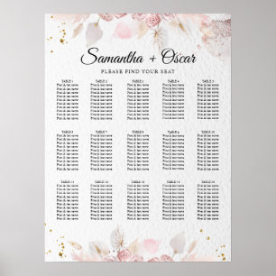 Eleganter Pastellrosa Blumenrahmen Fancy Poster